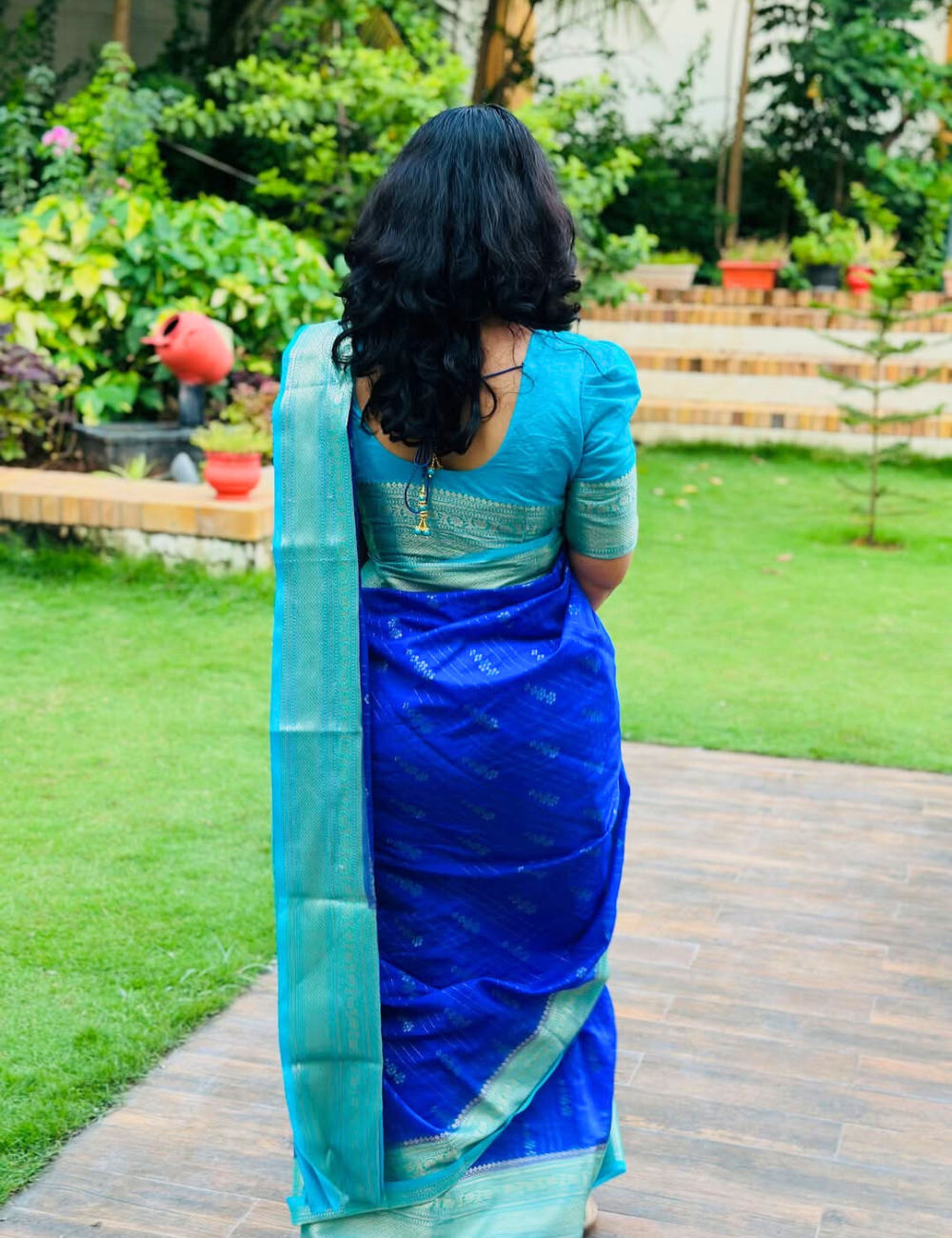 Royal blue Banarasi Chiniya Silk Saree