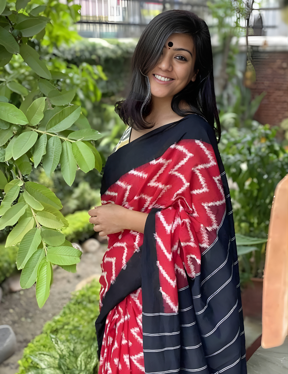 Pink Mul Cotton Saree
