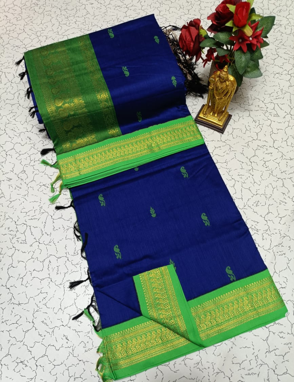 Blue Butta Kalyani Silk Cotton Saree