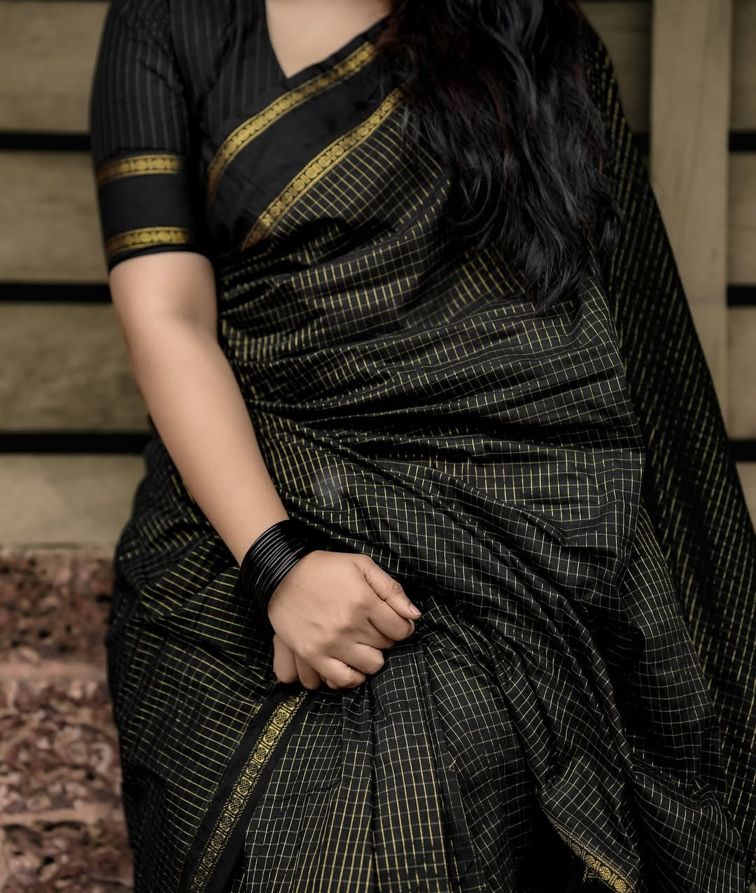 Black - Kalyani Silk Cotton Saree