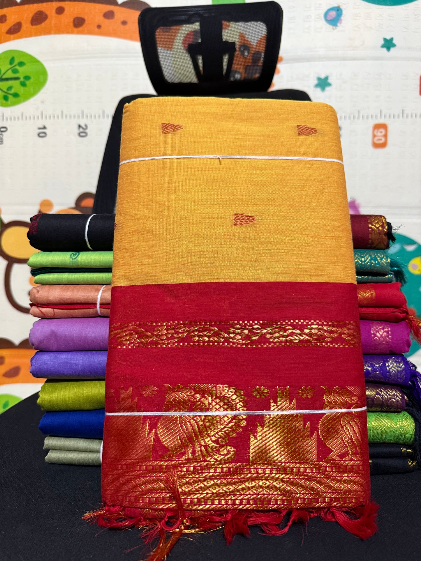 Yellow Butta Kalyani Silk Cotton Saree