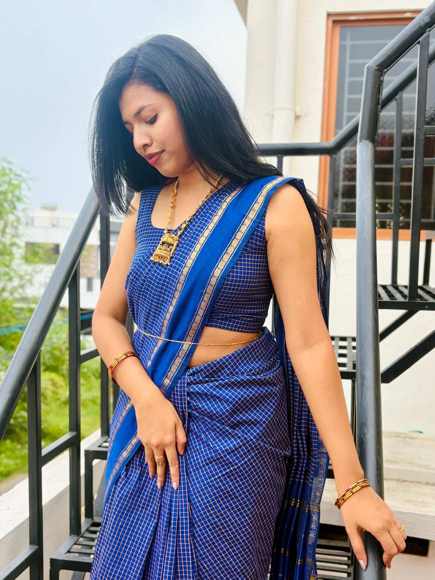 Blue - Kalyani Silk Cotton Saree