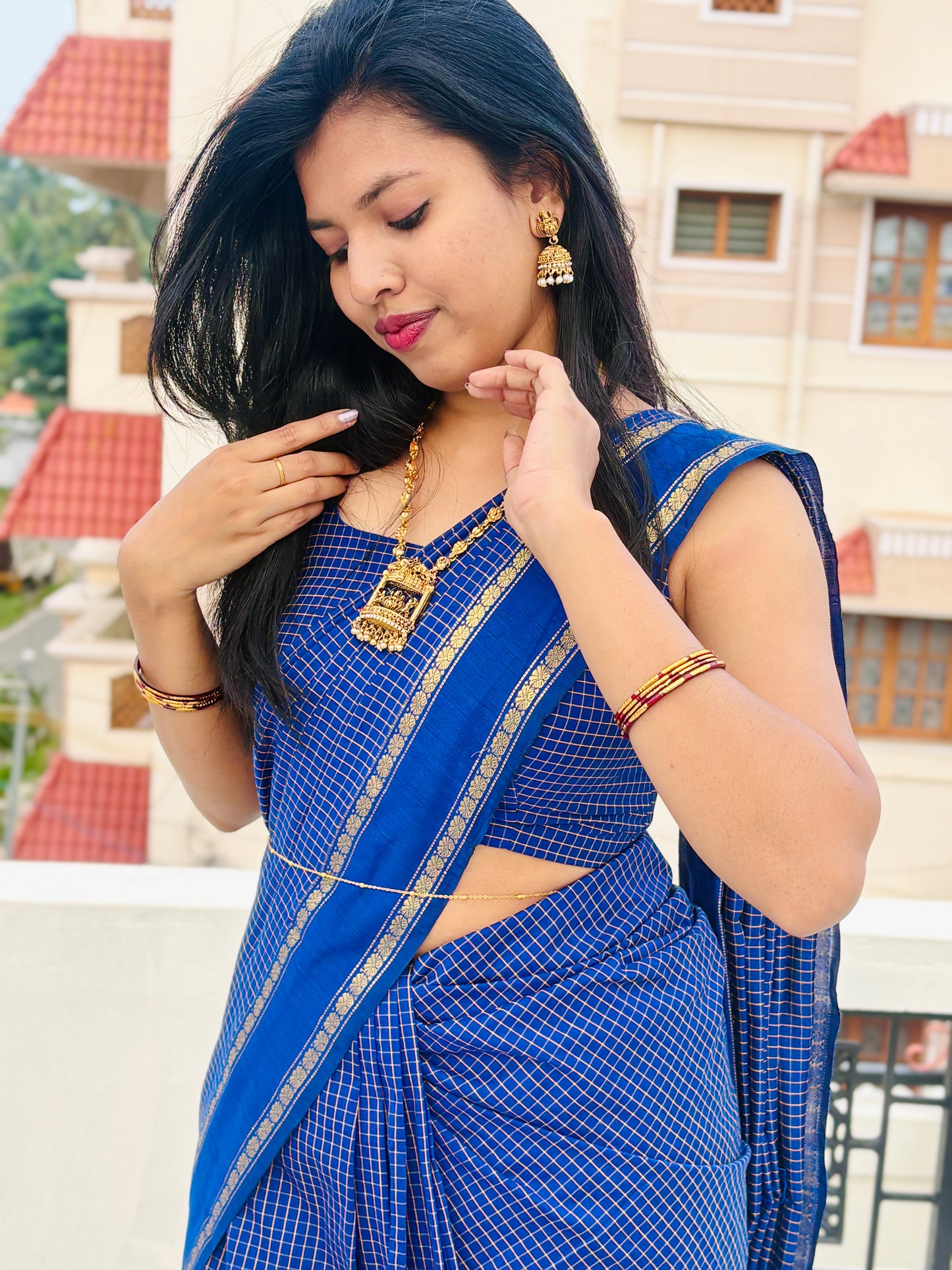 Blue - Kalyani Silk Cotton Saree