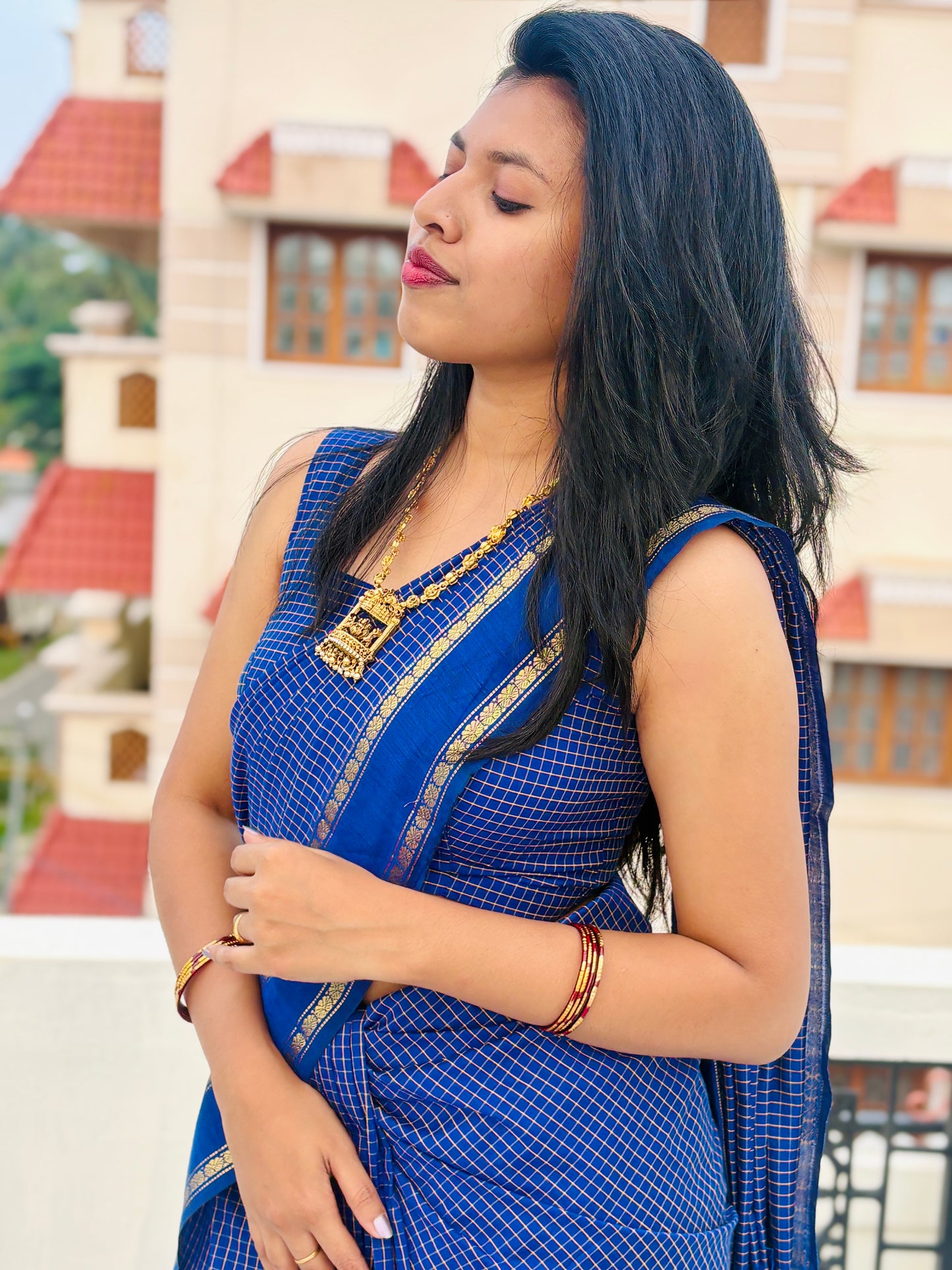 Blue - Kalyani Silk Cotton Saree