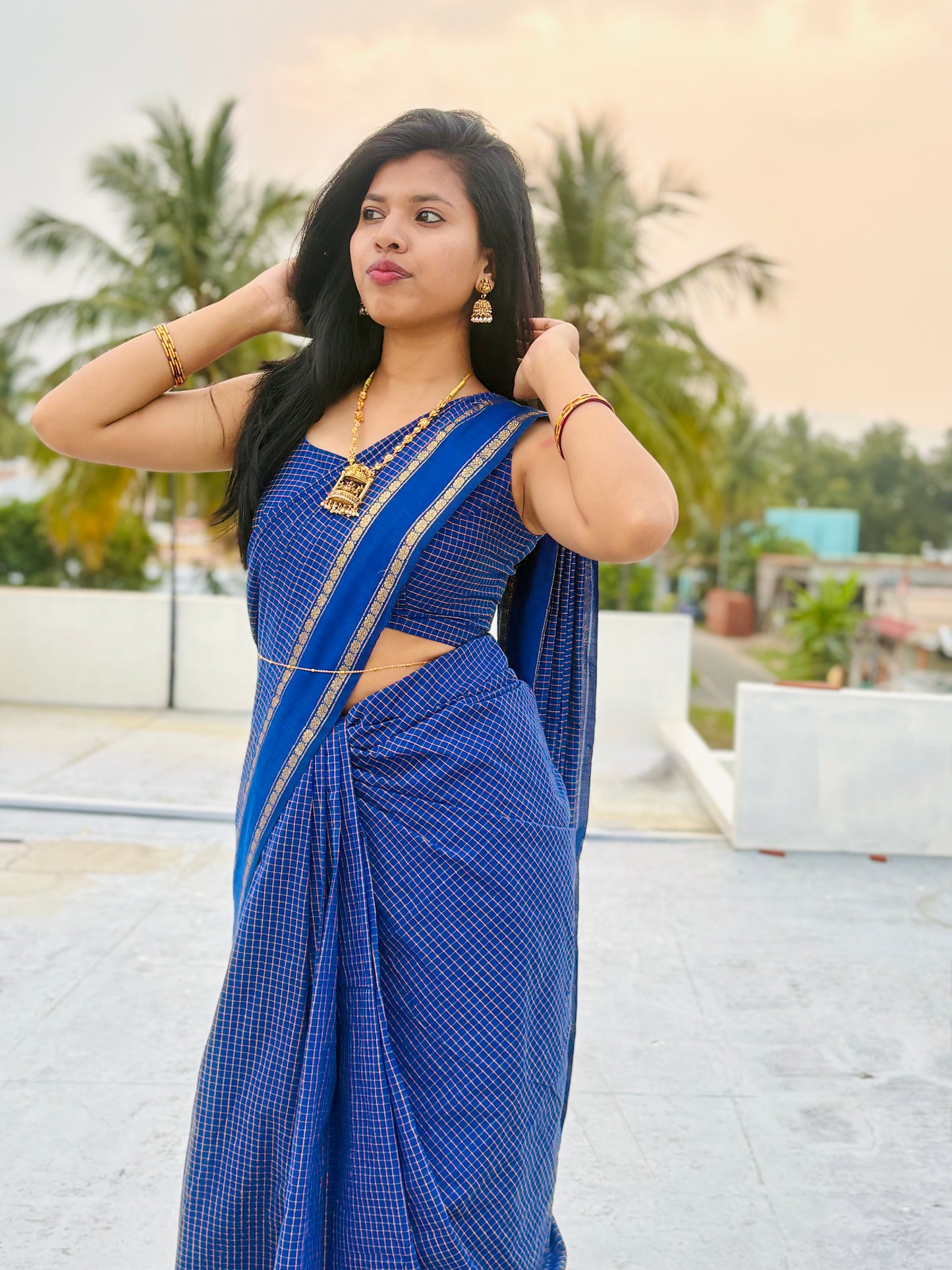 Blue - Kalyani Silk Cotton Saree