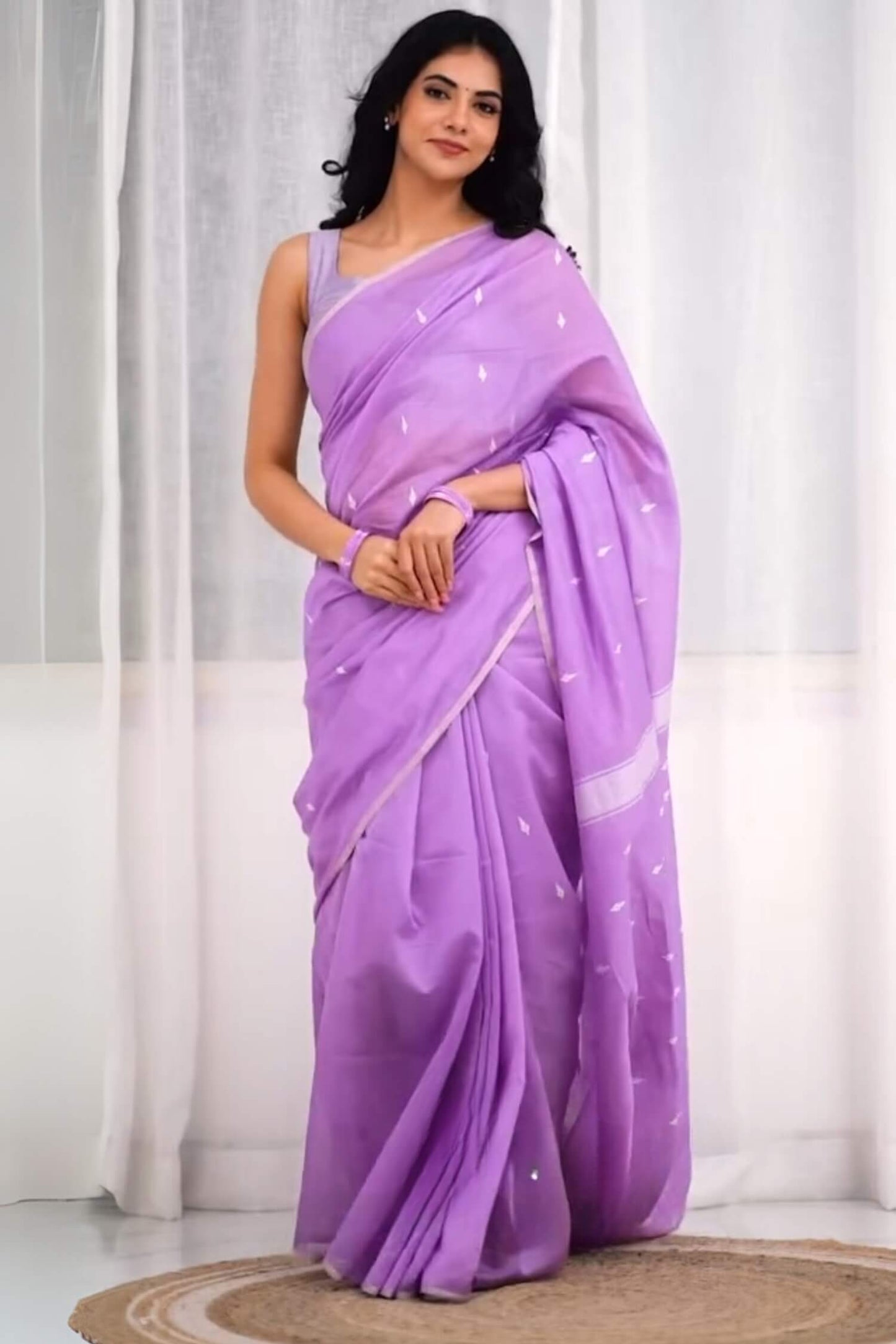 Lilac - Silk Cotton saree