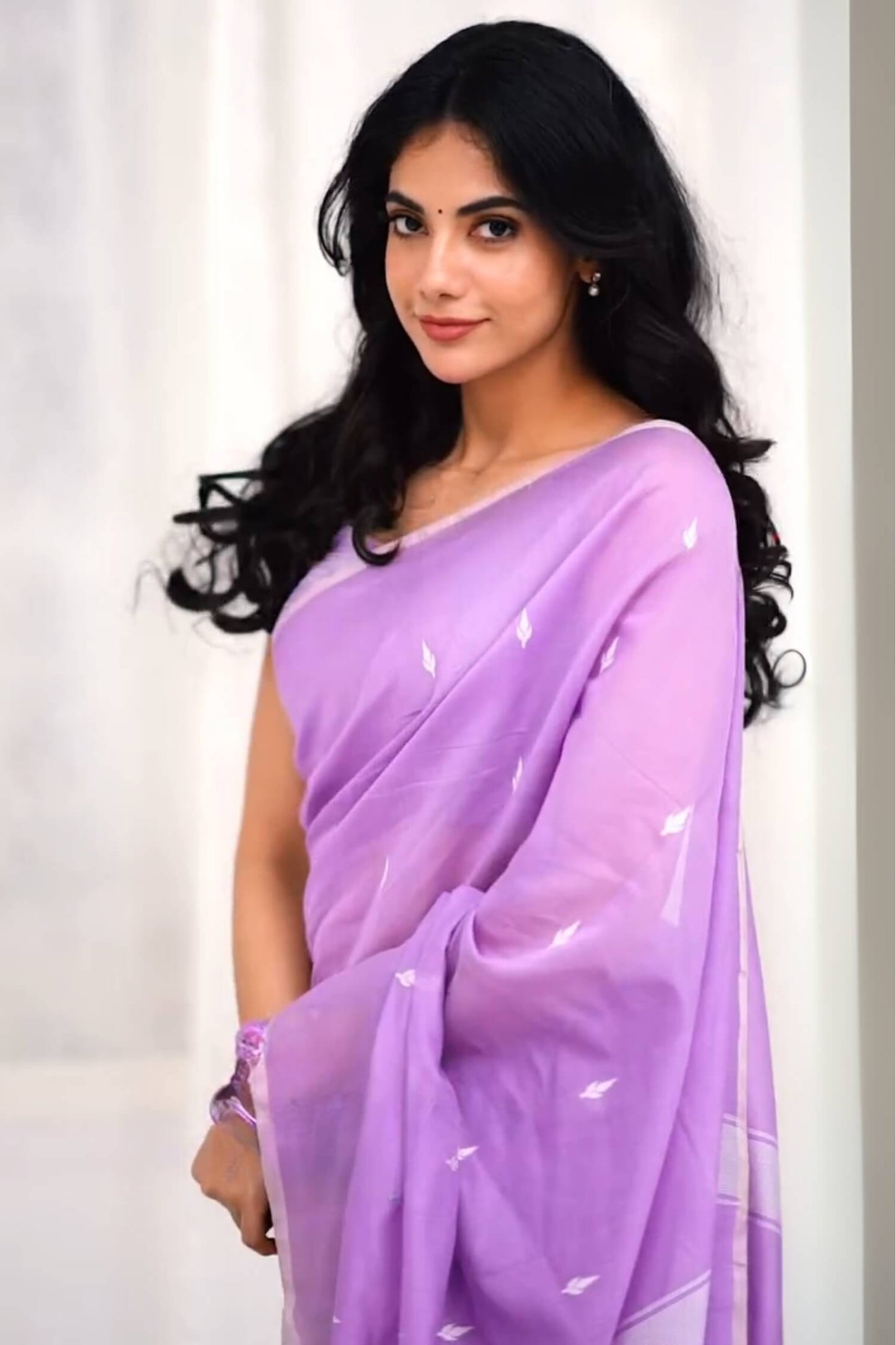 Lilac - Silk Cotton saree