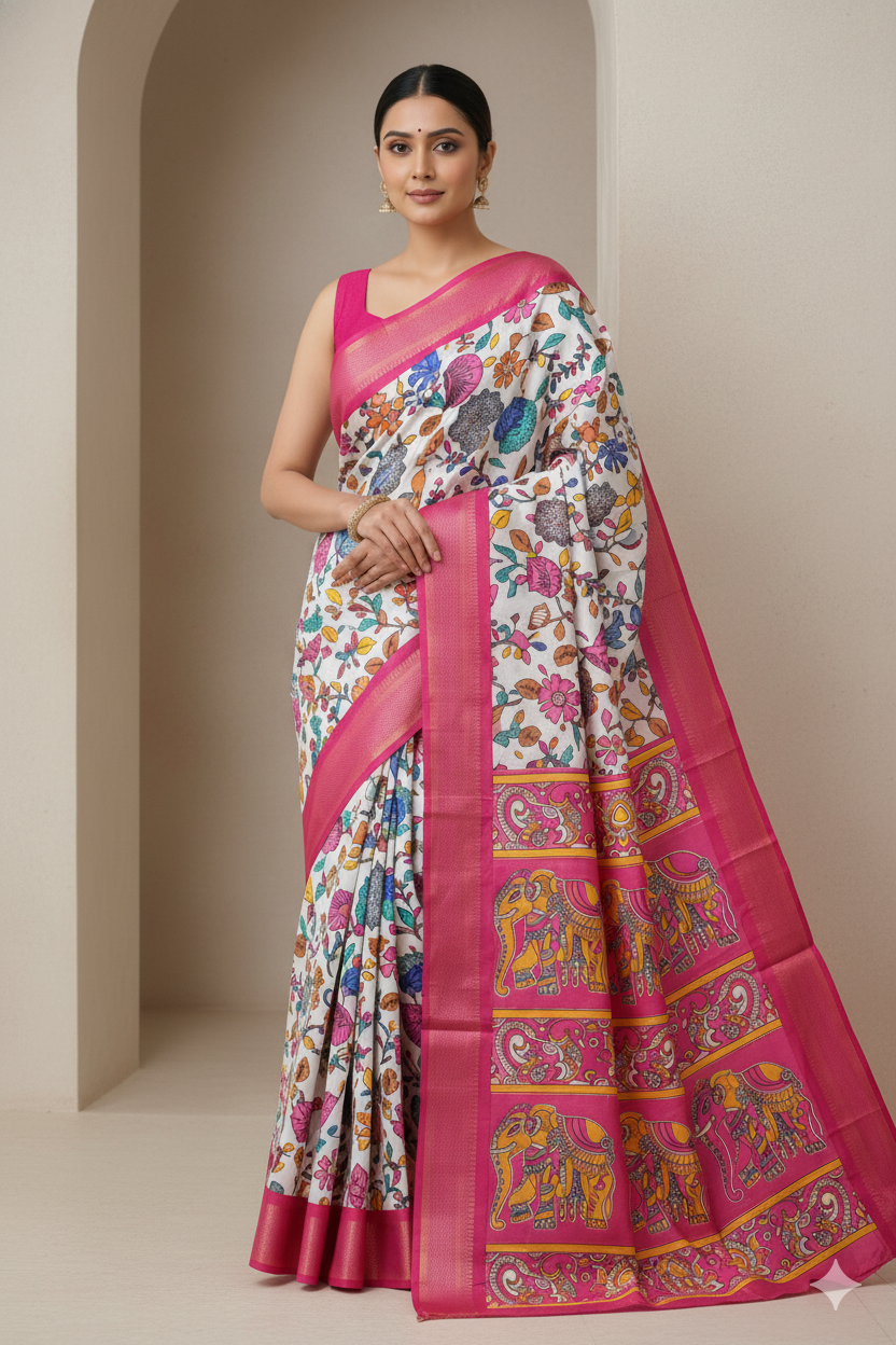 Pink Premium Dola Silk Saree