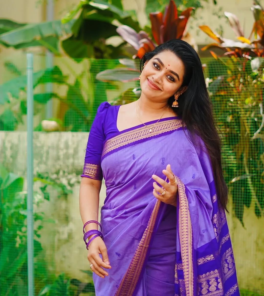 Purple Butta Kalyani Silk Cotton Saree