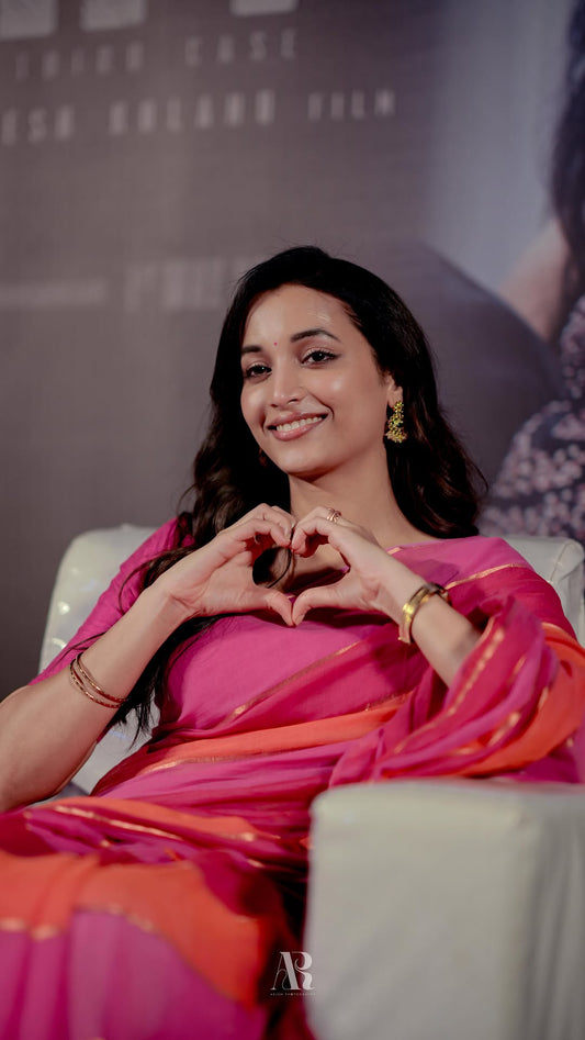 Srinidhi Shetty inspired Rainbow Mul Cotton Saree