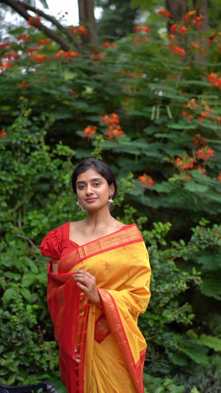 Yellow Butta Kalyani Silk Cotton Saree