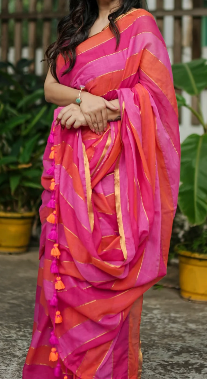 Srinidhi Shetty inspired Rainbow Mul Cotton Saree