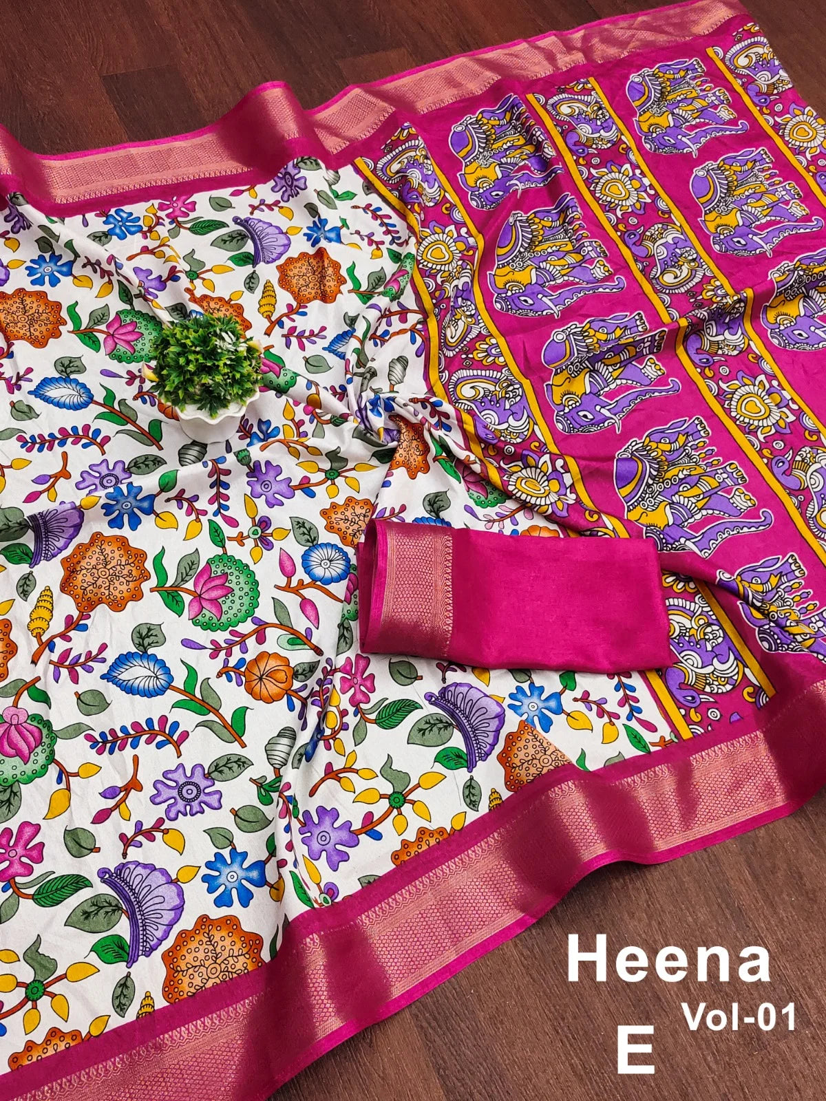 Pink Premium Dola Silk Saree