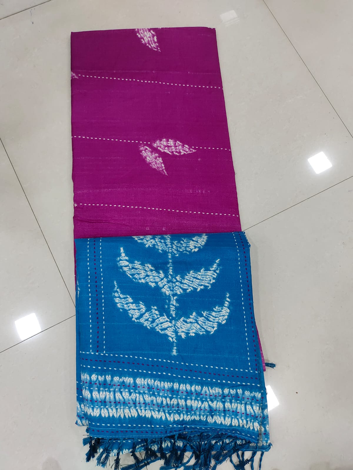 Pink Tussar Silk saree