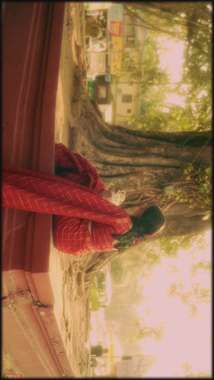 Red Sungadi Cotton Handloom Saree
