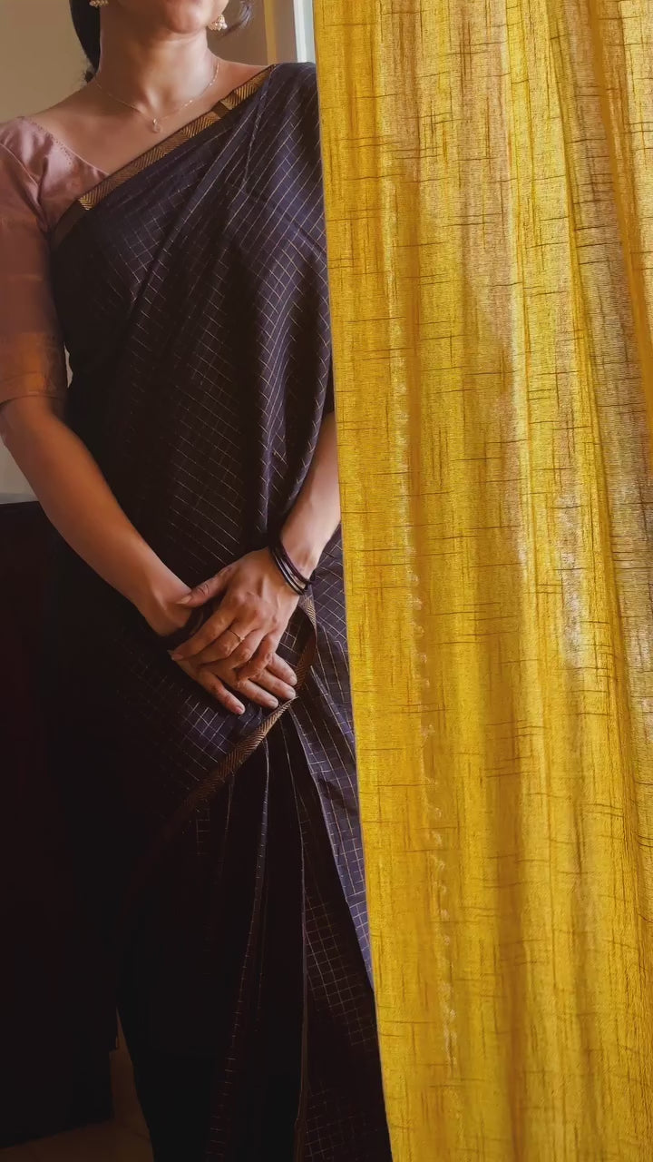 Black - Sungadi Cotton Saree