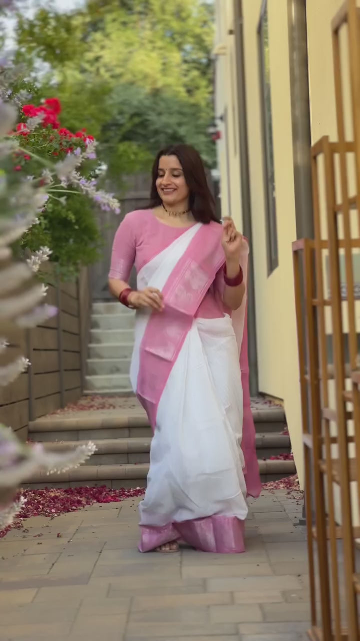 Baby Pink - Sungadi Cotton Saree