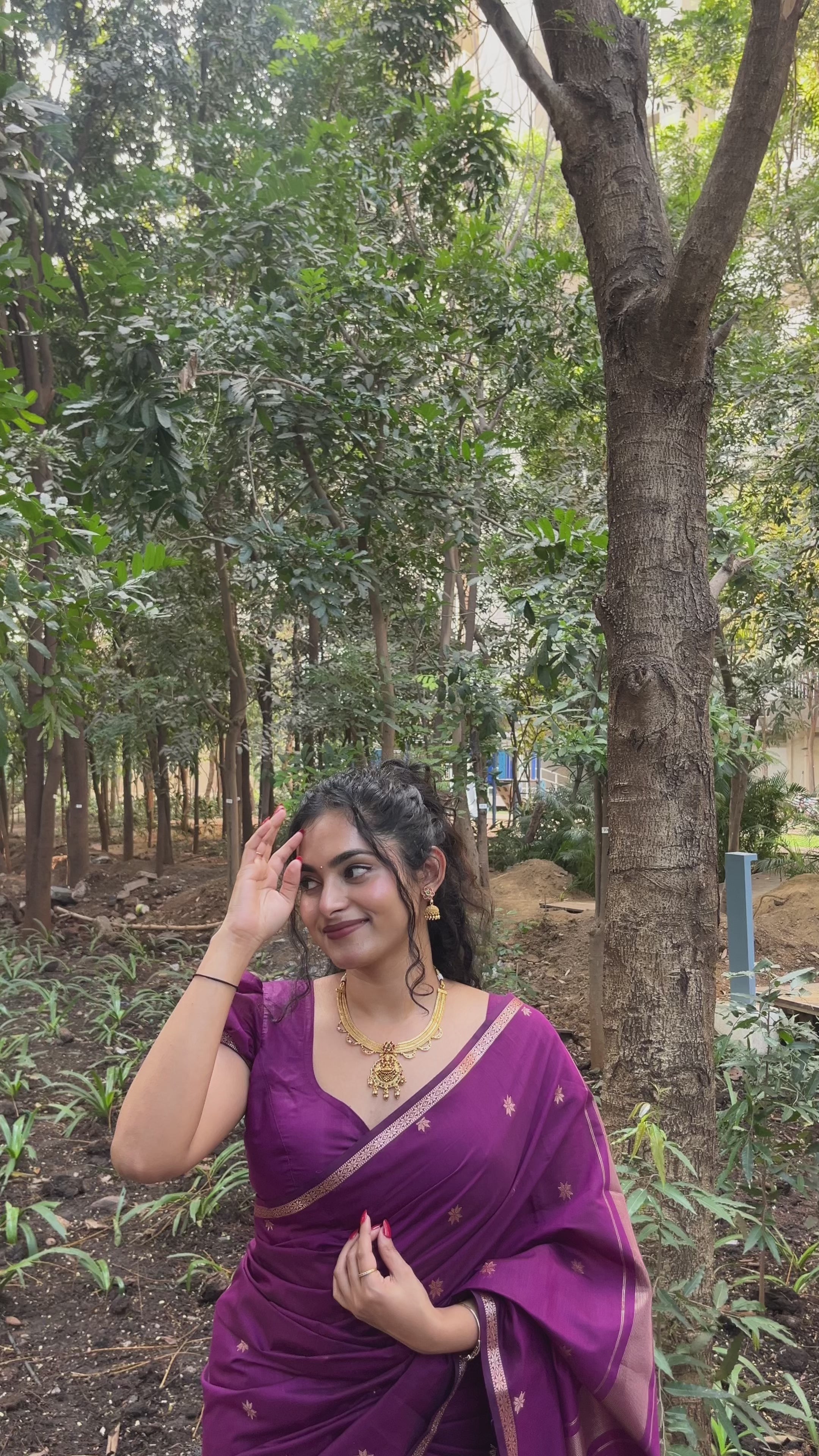 Deep Purple - Silk cotton Handloom Saree